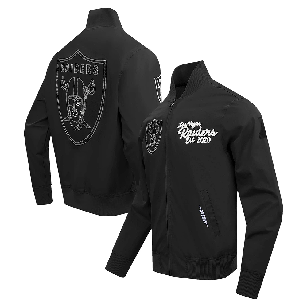 Veste zippée en sergé Paint The City Pro Standard noire pour homme des Las Vegas Raiders