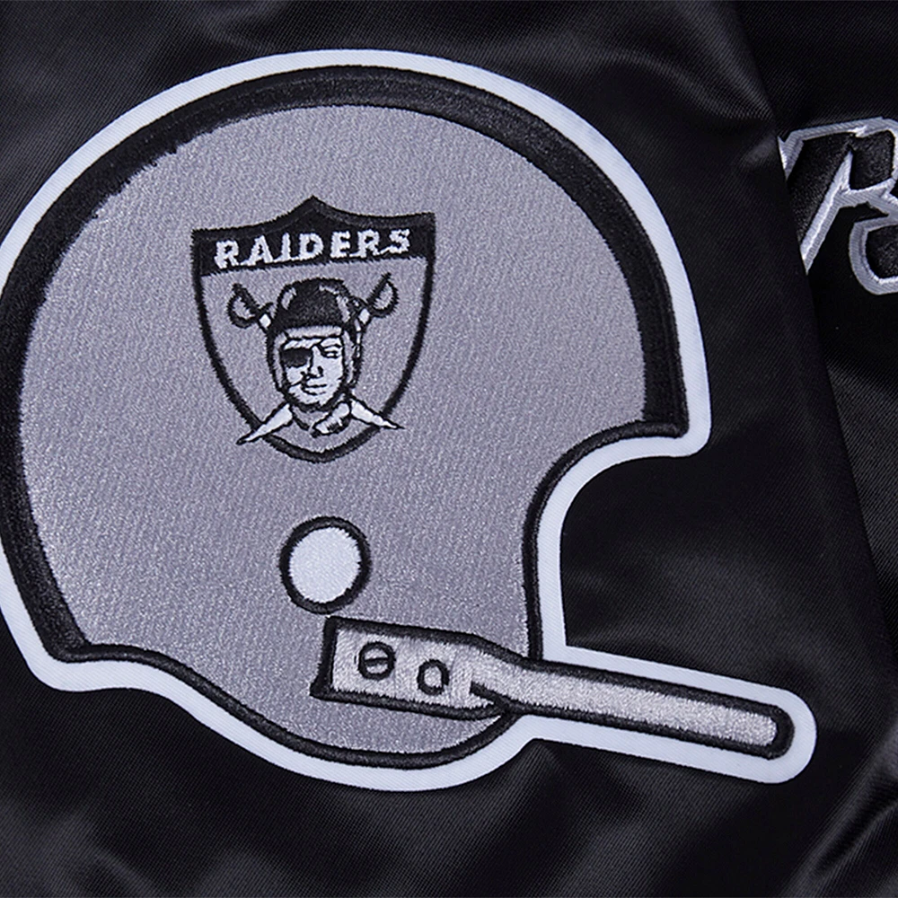 Veste Pro Standard noire en satin sublimé pour homme des Las Vegas Raiders