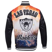 Men's Pro Standard Black Las Vegas Raiders Sublimated Satin Full-Snap Jacket