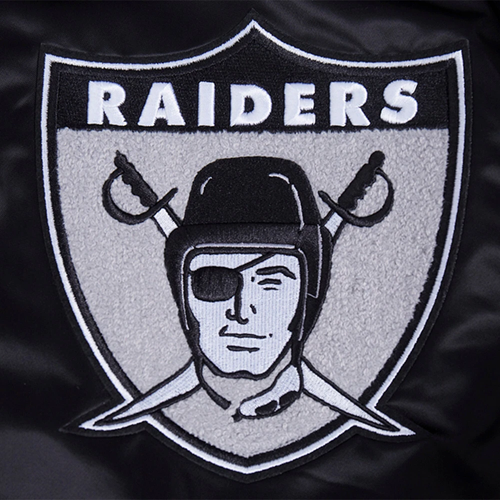 Veste Pro Standard noire en satin sublimé pour homme des Las Vegas Raiders