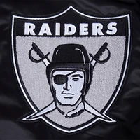 Veste Pro Standard noire en satin sublimé pour homme des Las Vegas Raiders