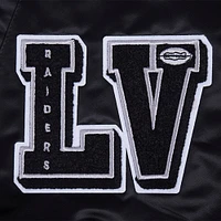 Men's Pro Standard Black Las Vegas Raiders Sublimated Satin Full-Snap Jacket