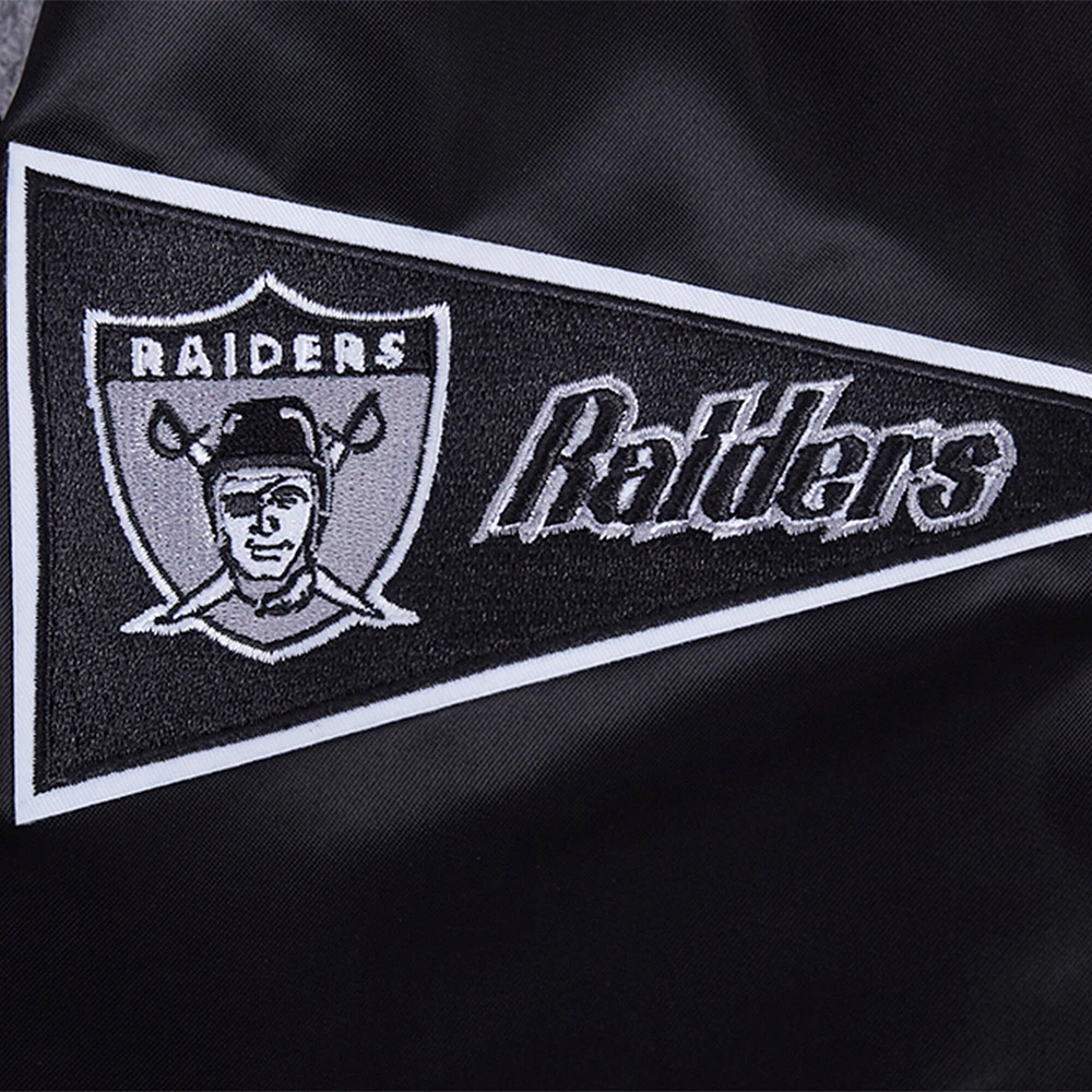 Men's Pro Standard Black Las Vegas Raiders Sublimated Satin Full-Snap Jacket