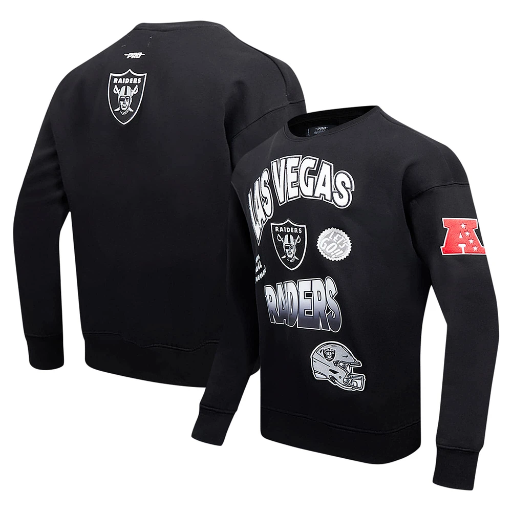 Sweat-shirt à enfiler épaules tombantes Turn It Up Pro Standard pour homme, noir, Las Vegas Raiders