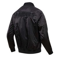 NFL Las Vegas Raiders Black Satin Varsity Jacket full-snap Vintage
