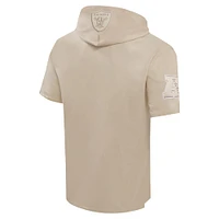 Men's Pro Standard Tan Las Vegas Raiders Neutrals Capsule Short Sleeve Pullover Hoodie