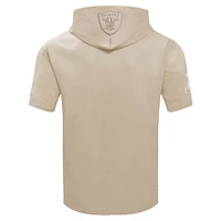 Men's Pro Standard Tan Las Vegas Raiders Neutrals Capsule Short Sleeve Pullover Hoodie