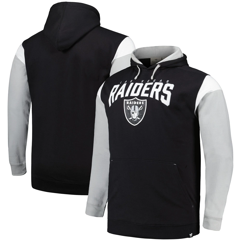 Men's Profile Black Las Vegas Raiders Big & Tall Trench Battle Pullover Hoodie