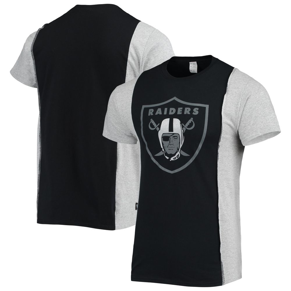 Refried Apparel Men's Refried Apparel Black/Heathered Gray Las Vegas  Raiders Sustainable Split T-Shirt