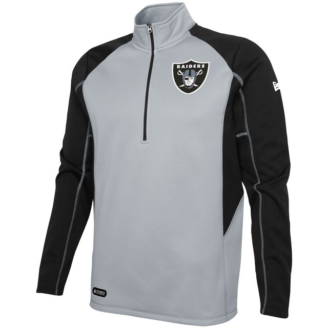 Veste Las Vegas Raiders argentée pour hommes Combine Authentic Two-a-Days Half-Zip Jacket