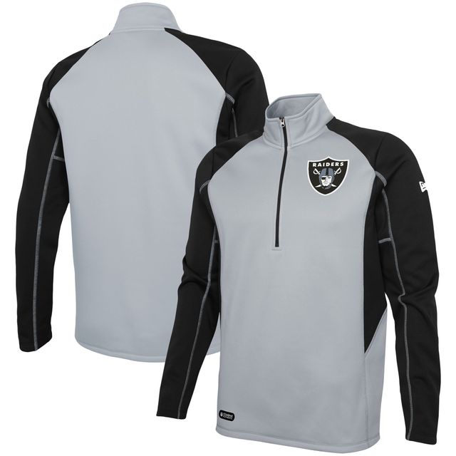 Veste Las Vegas Raiders argentée pour hommes Combine Authentic Two-a-Days Half-Zip Jacket