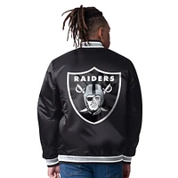 Men's Starter  Black/Silver Las Vegas Raiders Closer Reversible Satin Full-Snap Jacket