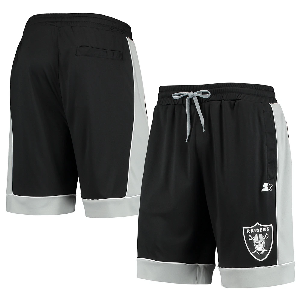 Short mode préféré des fans Raiders de Las Vegas Starter noir/argent pour homme