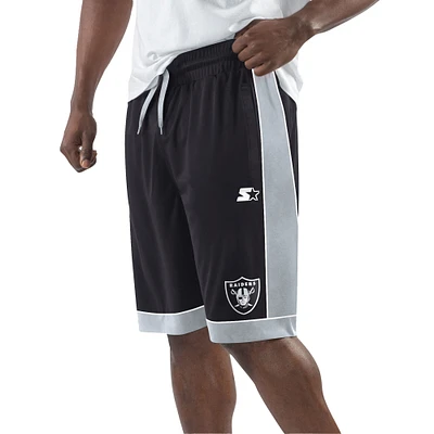 Short de mode préféré des fans Las Vegas Raiders Starter noir/argent pour hommes