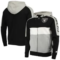 Men's Antigua Black Las Vegas Raiders Victory Full-Zip Hoodie