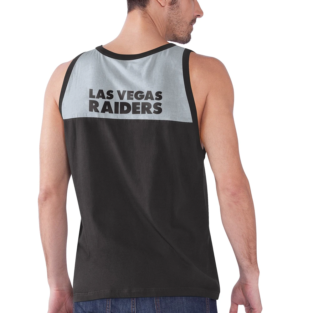 Men's Starter Black/Silver Las Vegas Raiders Touchdown Fashion - Tank Top
