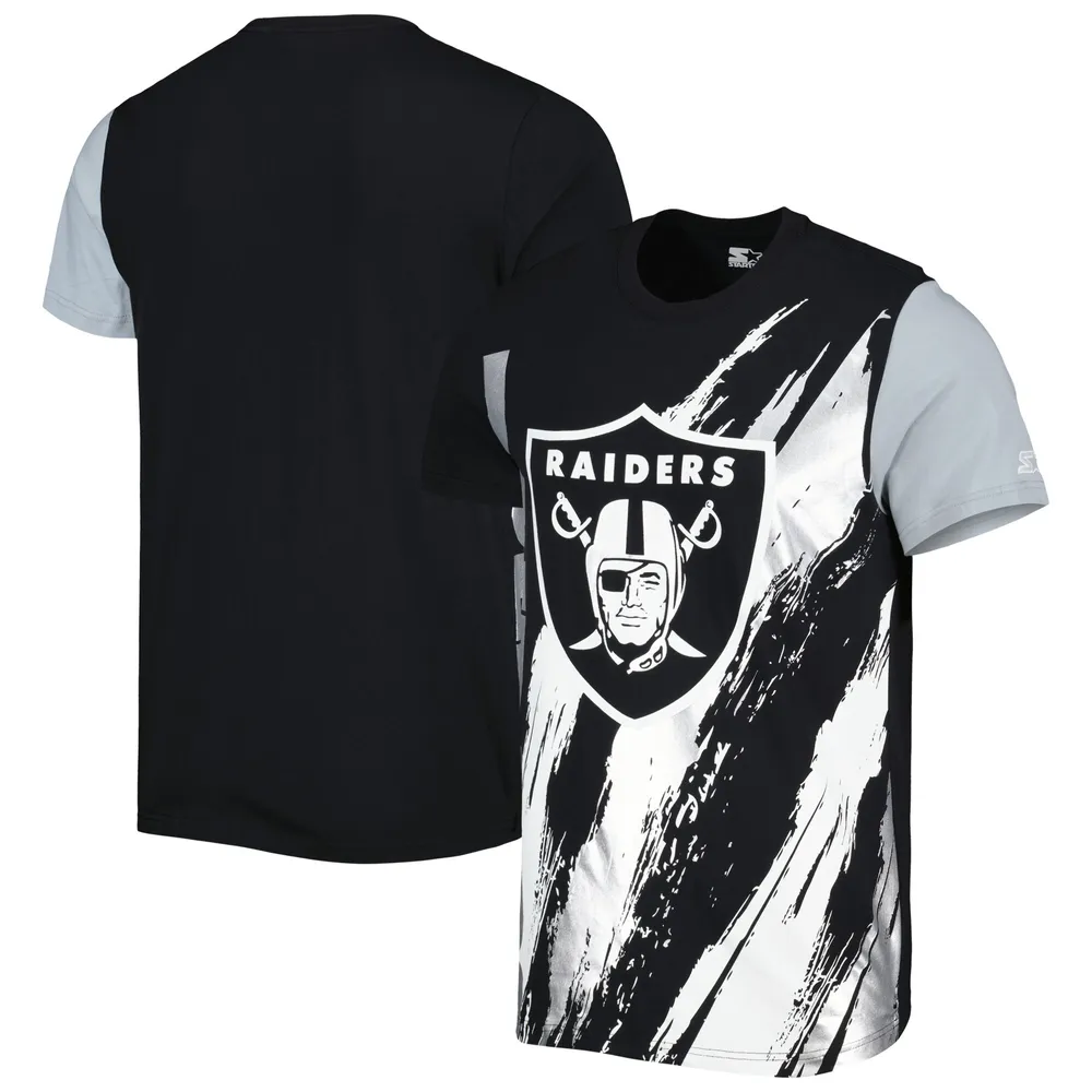 Las Vegas Raiders Starter Cross-Check V-Neck Long Sleeve T-Shirt - Silver