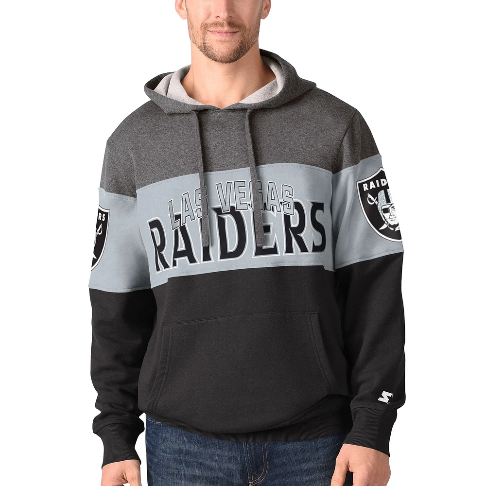 Men's Starter Black Las Vegas Raiders Extreme Pullover Hoodie