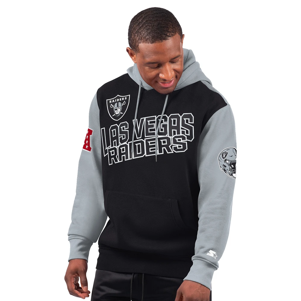 Sweat à capuche noir Starter Extreme Las Vegas Raiders pour homme