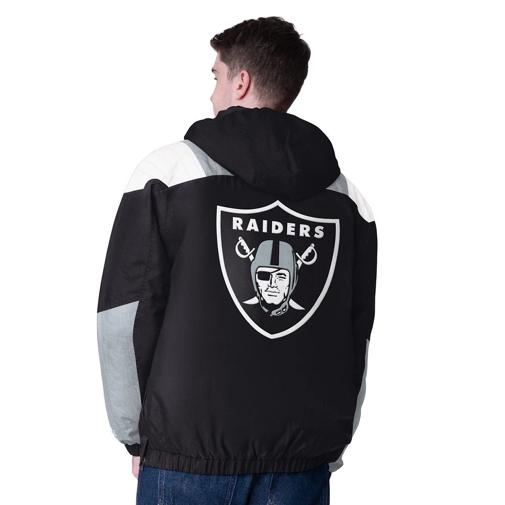 Veste à capuche demi-zippée Starter Black Las Vegas Raiders pour homme