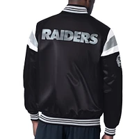 Veste universitaire en satin noir Starter pour homme des Las Vegas Raiders