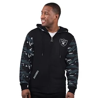 Men's Starter Black Las Vegas Raiders Thursday Night Gridiron Full-Zip Hoodie