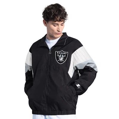 Men's Starter Black Las Vegas Raiders Yard Line Full-Zip Jacket