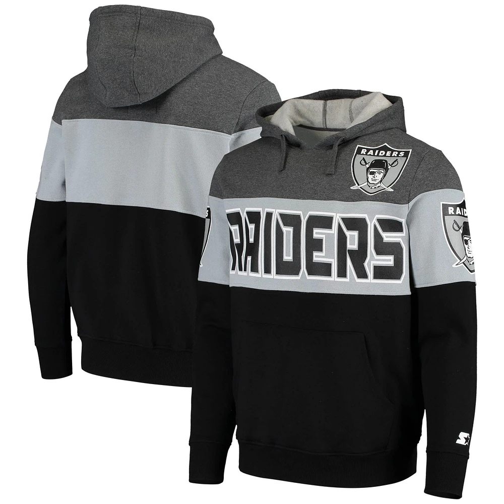 Sweat à capuche Starter gris/argent Las Vegas Raiders Extreme Fireballer Throwback pour homme