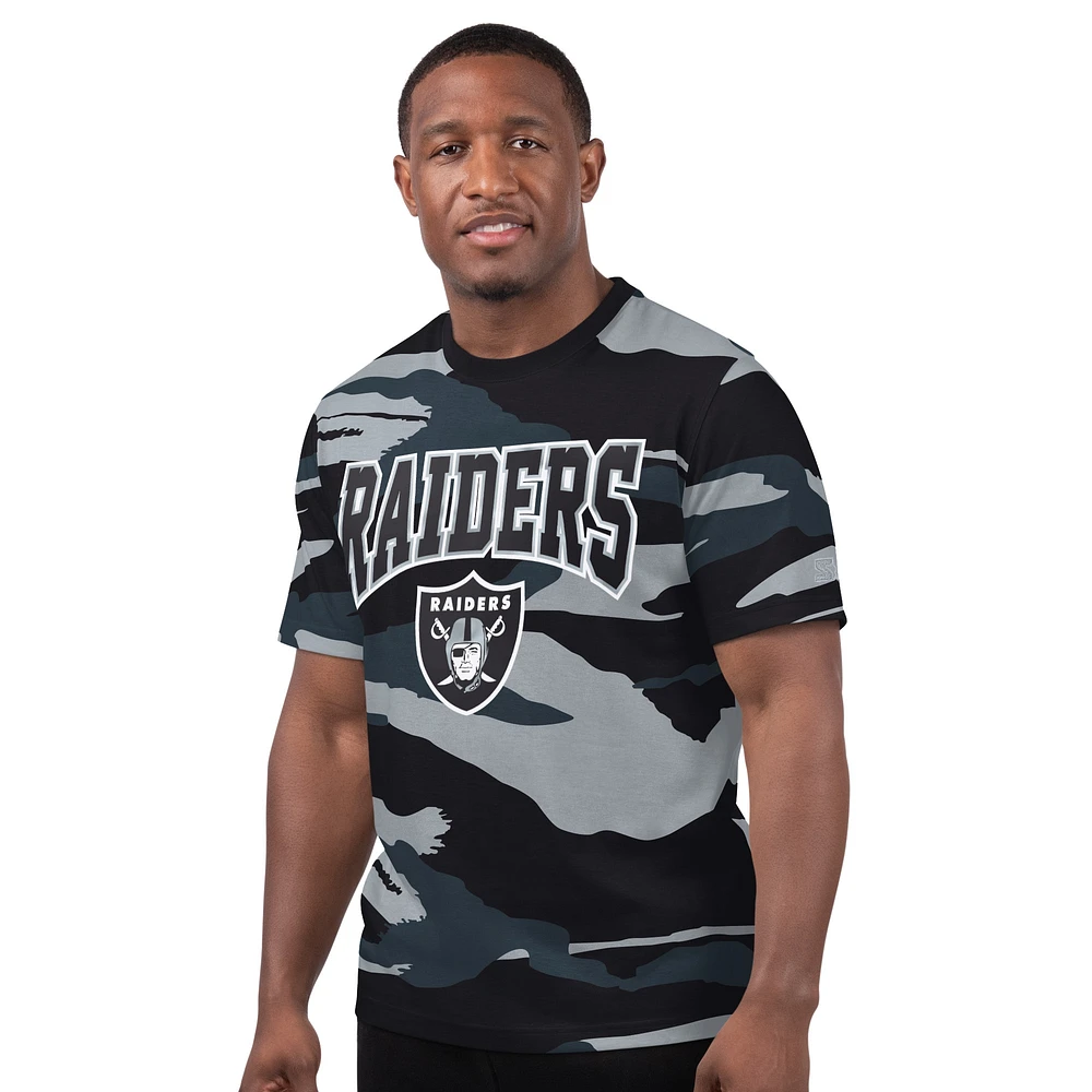 T-shirt gris Starter pour homme des Raiders de Las Vegas jeudi soir Gridiron