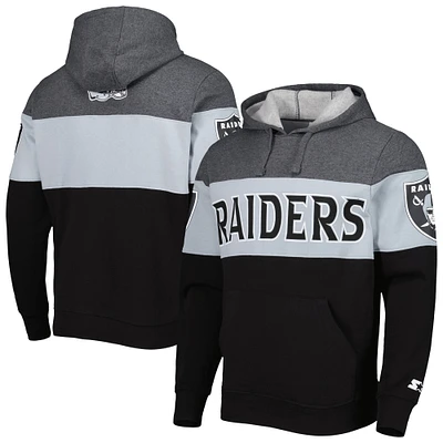 Sweat à capuche Starter Heather Charcoal/Black Las Vegas Raiders Extreme pour homme