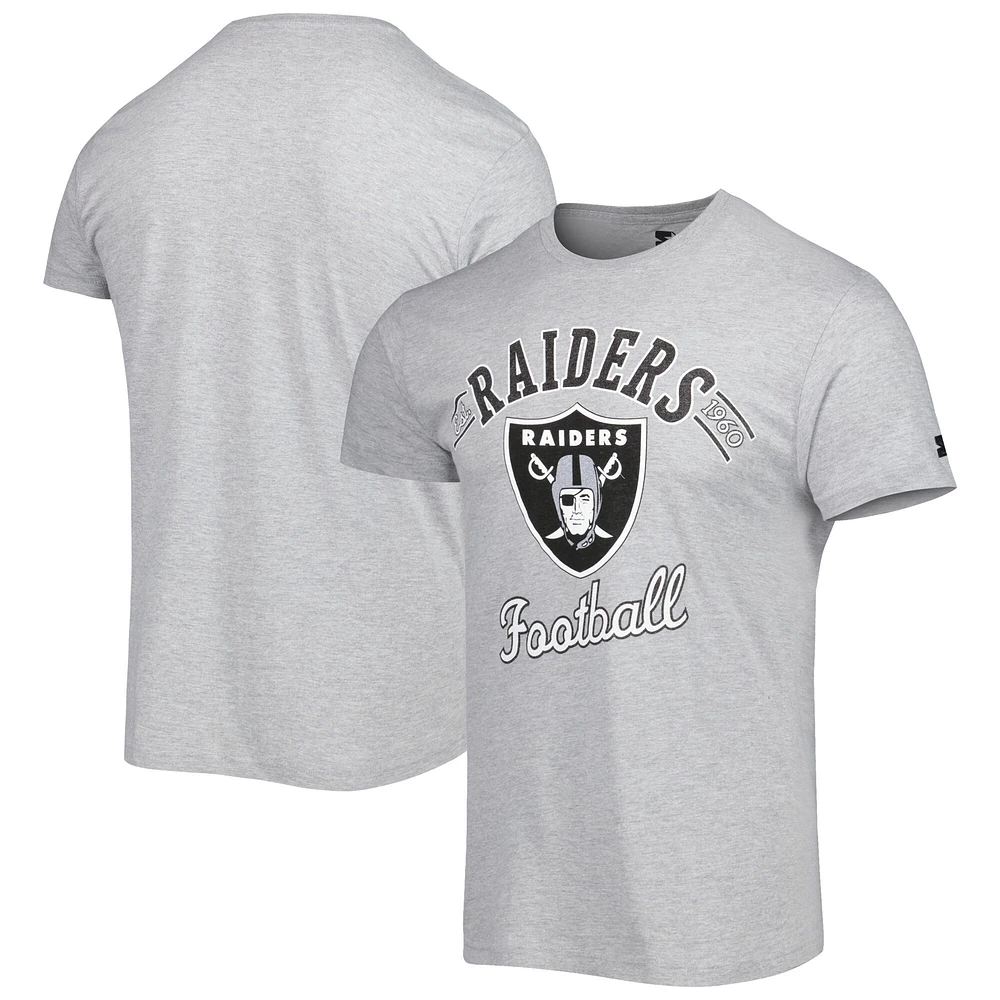 T-shirt Starter gris chiné Las Vegas Raiders Prime Time pour homme