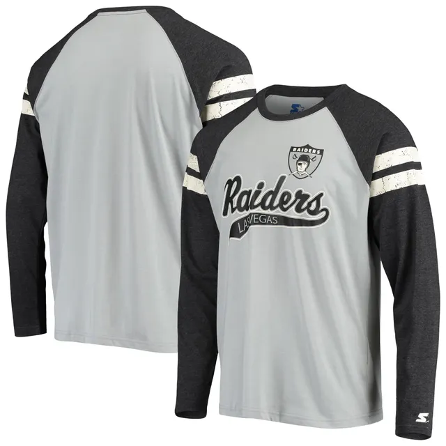New era Distressed Logo Button Up Las Vegas Raiders Short Sleeve Crew Neck  T-Shirt Black