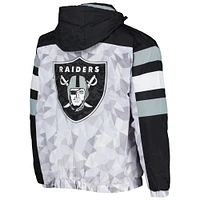 Veste à capuche demi-glissière Las Vegas Raiders Thursday Night Gridiron Raglan Starter pour homme, blanc/noir