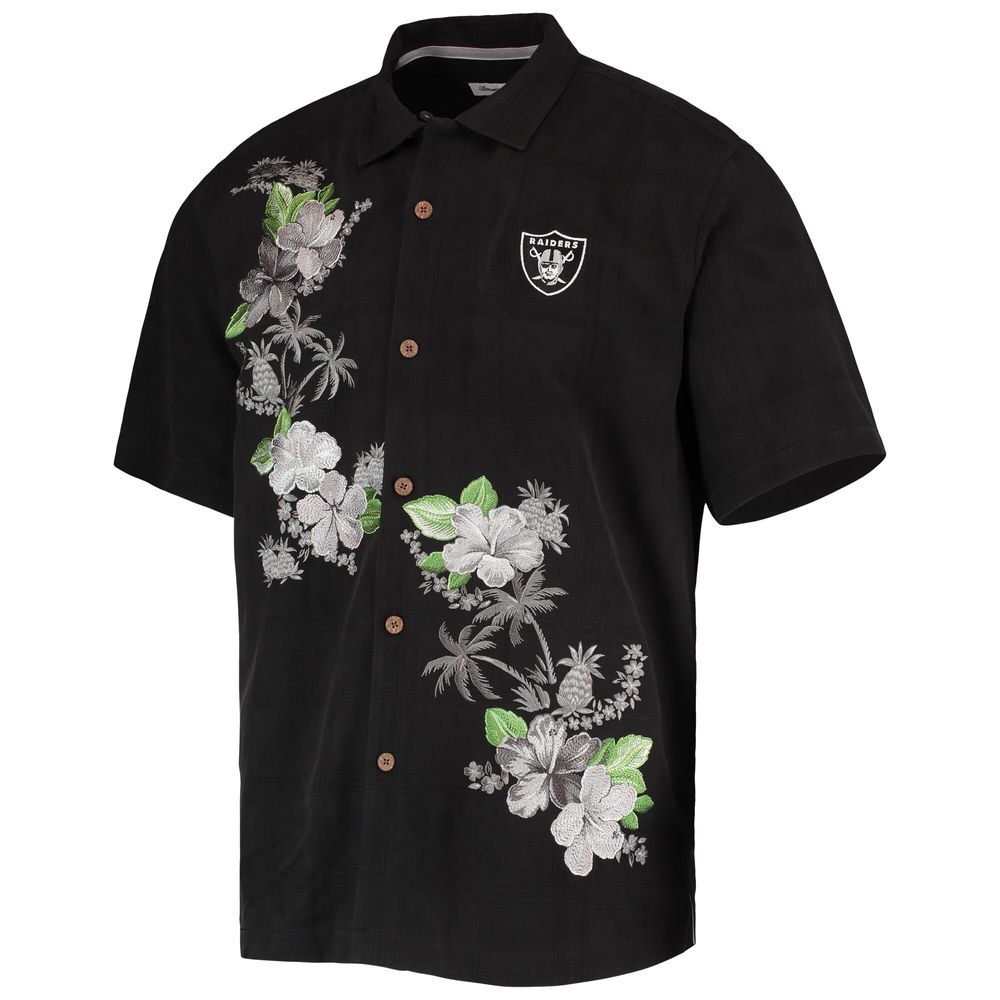 Men's Tommy Bahama Black Las Vegas Raiders Azule Oasis Button-Up Shirt