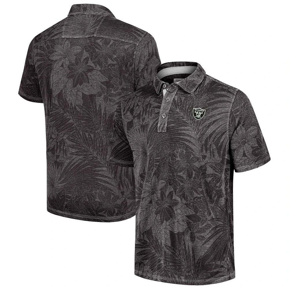 Polo Tommy Bahama noir Las Vegas Raiders Big & Tall Santiago Paradise pour hommes