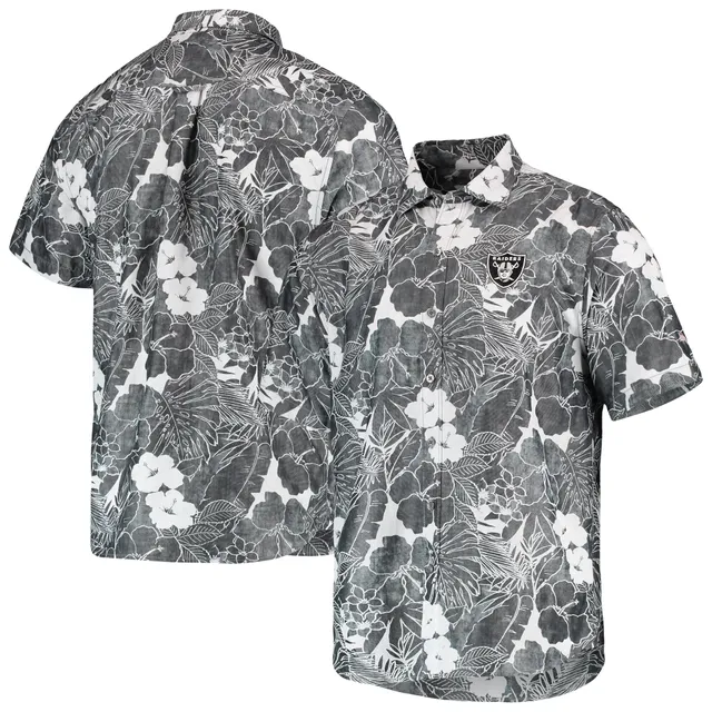Men's Tommy Bahama Gray New Orleans Saints Coconut Point Frondly Fan Camp  IslandZone Button-Up Shirt