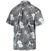 Men's Tommy Bahama Black Las Vegas Raiders Coconut Point Playa Floral IslandZone Button-Up Shirt