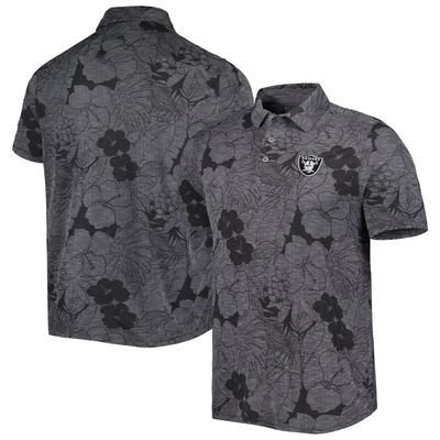 Men's Tommy Bahama Black Las Vegas Raiders Miramar Blooms Polo