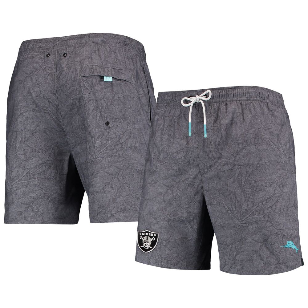 Tommy Bahama Men's Tommy Bahama Black Las Vegas Raiders Naples Layered  Leaves Swim Trunks