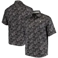Men's Tommy Bahama Black Las Vegas Raiders Top of Your Game Camp Button-Up Shirt Size: Medium