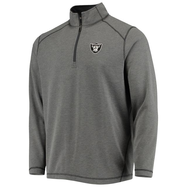 Veste Tommy Bahama Noire Las Vegas Raiders Sport Off Side Half-Zip Tri-Blend pour homme