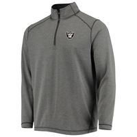 Men's Tommy Bahama Black Las Vegas Raiders Sport Off Side Half-Zip Tri-Blend Jacket