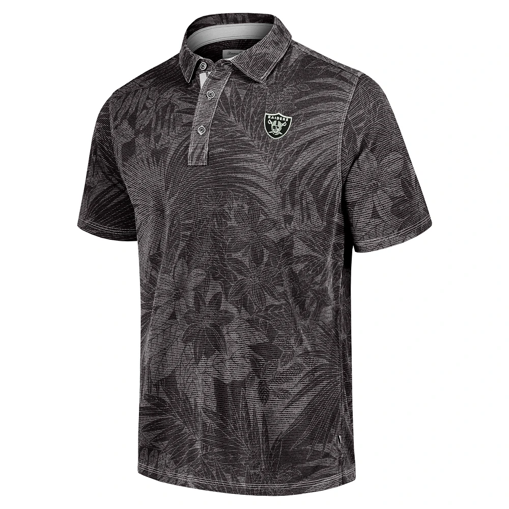 Polo Tommy Bahama noir pour homme Las Vegas Raiders Sport Santiago Paradise