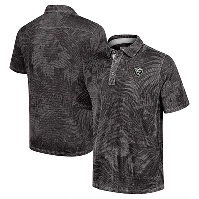 Polo Tommy Bahama noir pour homme Las Vegas Raiders Sport Santiago Paradise