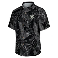 Chemise boutonnée Tommy Bahama noire Las Vegas Raiders Sport Vine Line pour hommes