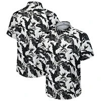 Chemise boutonnée noire pour homme Tommy Bahama Las Vegas Raiders Sunnyvale Blooms Camp
