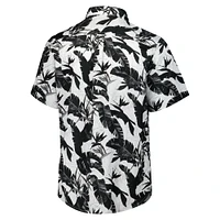 Chemise boutonnée noire pour homme Tommy Bahama Las Vegas Raiders Sunnyvale Blooms Camp