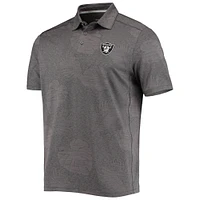 Men's Tommy Bahama Charcoal Las Vegas Raiders Palm Coast Delray Frond Allover IslandZone Polo