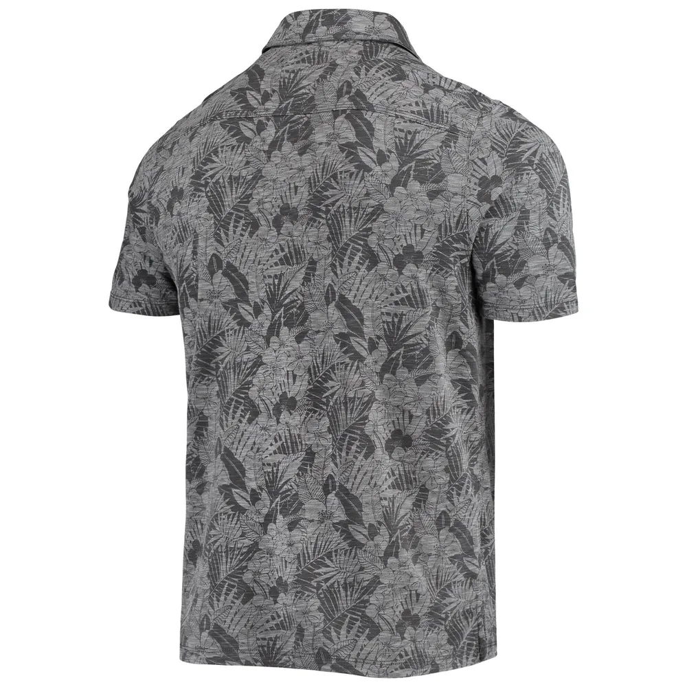 Polo pour homme Tommy Bahama Charcoal Las Vegas Raiders Throwback Sport Palmetto Palms