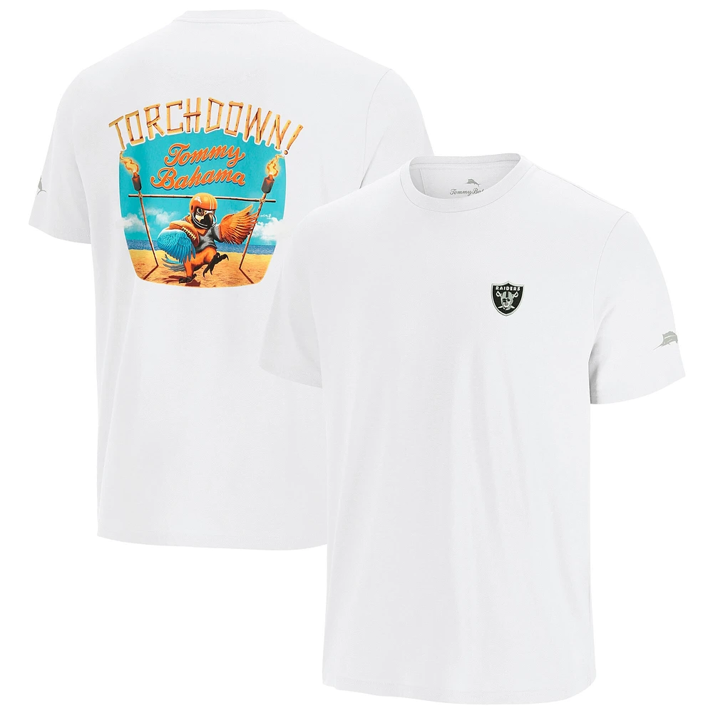 T-shirt à imprimé Torchdown pour homme Tommy Bahama Las Vegas Raiders blanc